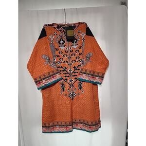 Khaadi Size 10 Kurta Orange With Print